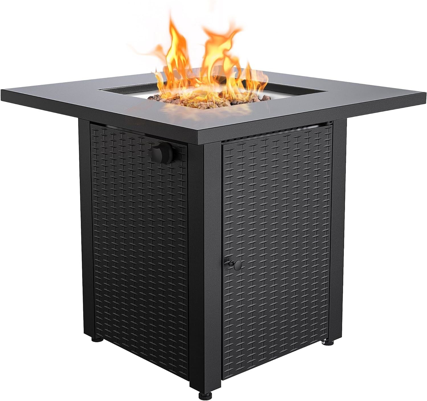 LEGACY HEATING Propane Fire Pit Table Doba Black Metal